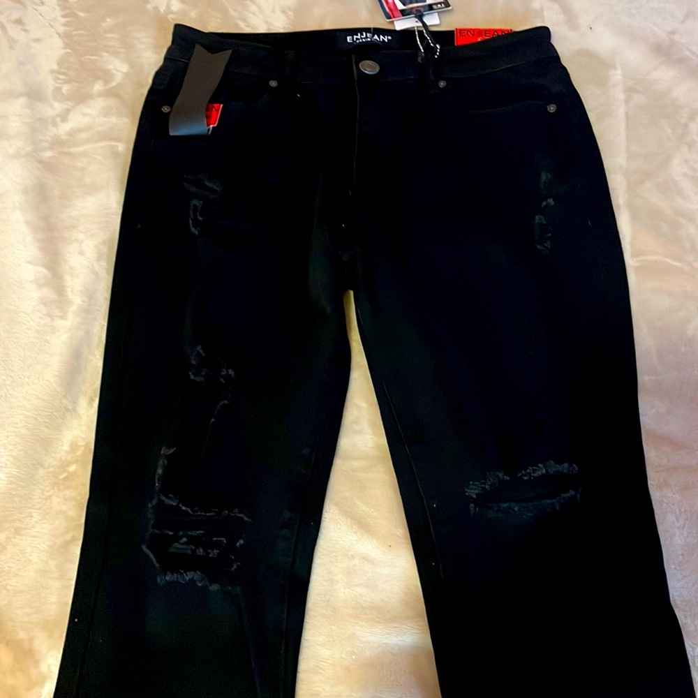 Black mid rise jeans